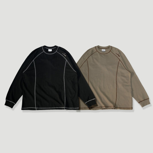 QUEST FLATLOCK STITCH LS TEE 反車線長TEE