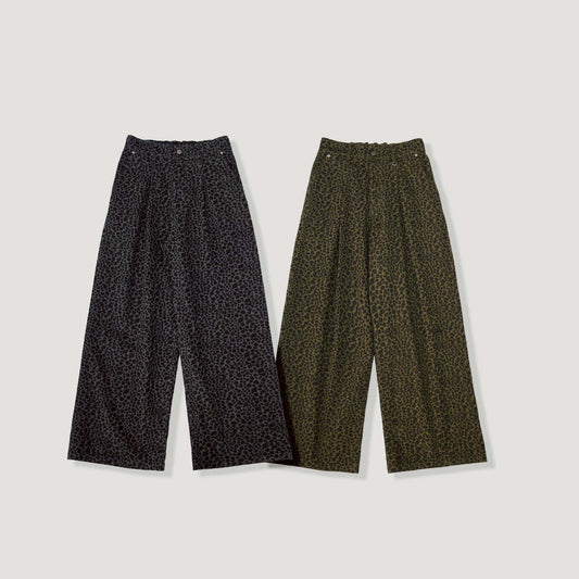 MUILLY 豹紋寬版直筒褲