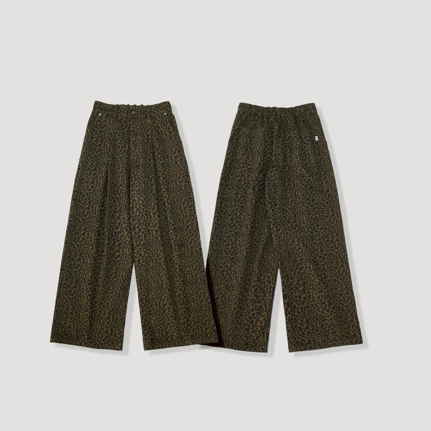 MUILLY 豹紋寬版直筒褲