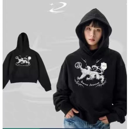 DCM LOGO HOODIE 徽章 神獸 重磅 帽T -L48