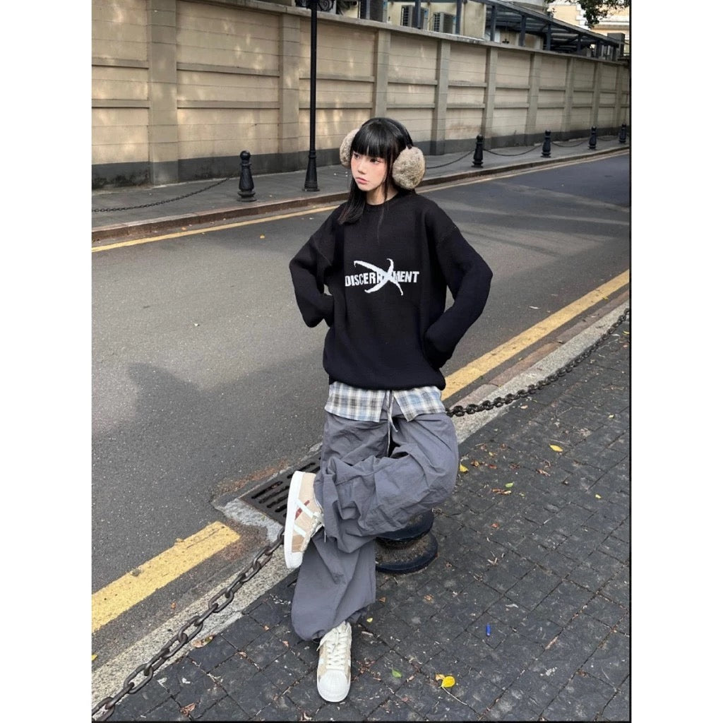 DISCERNMENT DCM KNIT 字體 十字星 針織 毛衣 針織衫 (DCM L-31)