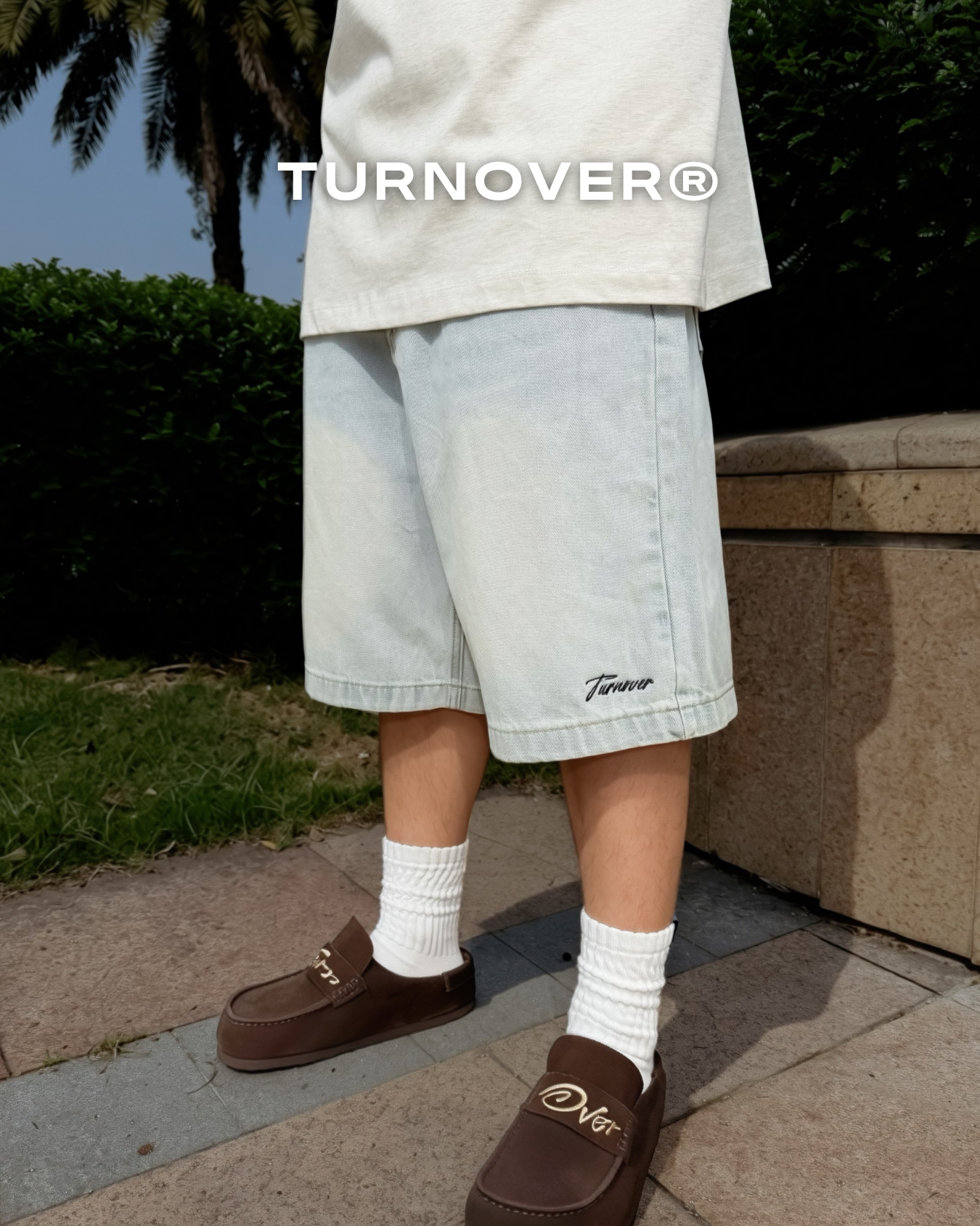 TURNOVER午夜白光・六分牛仔褲