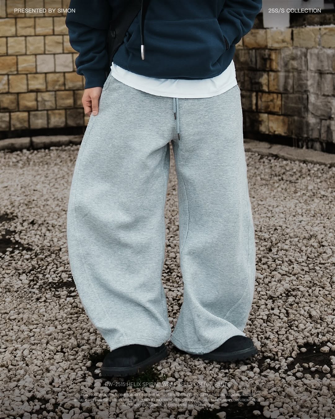 SIMON MADE BW-2515 HELIX 螺旋 纏繞 果凍棉 棉褲