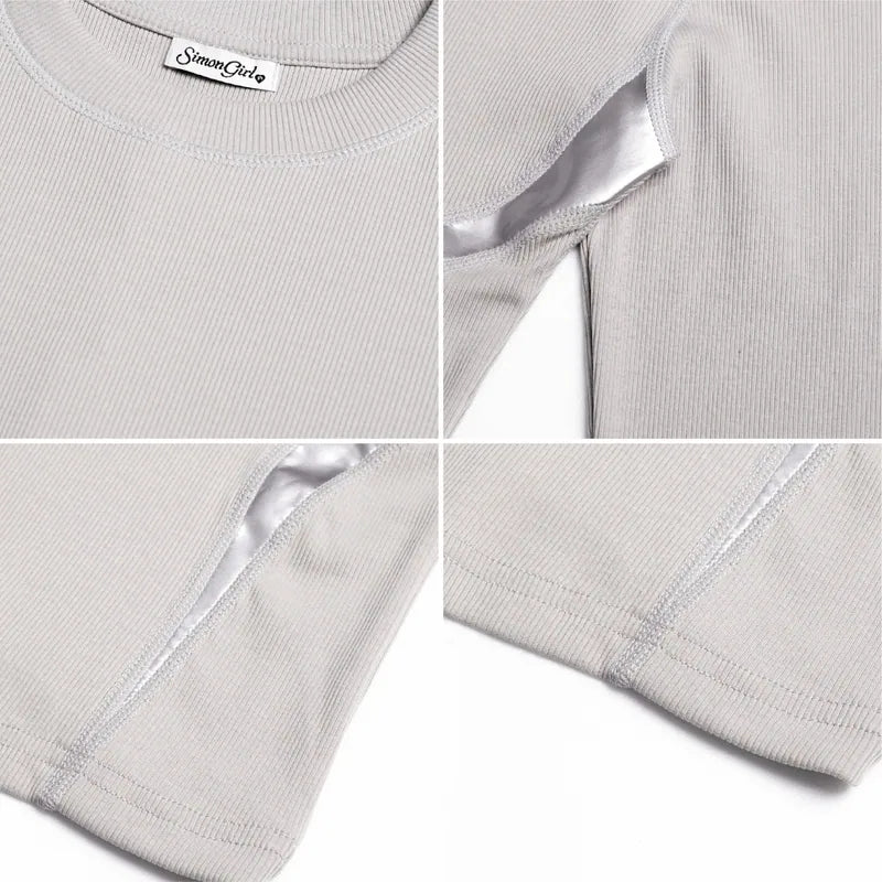 SIMONMADE GC-2515 Glossy Baby 漆皮 剪接 薄長袖