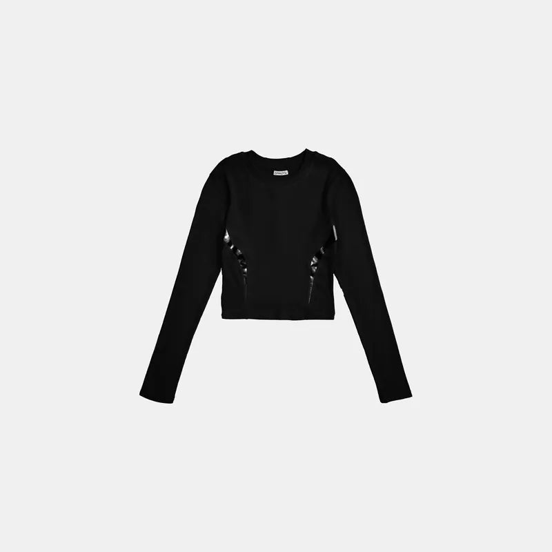 SIMONMADE GC-2515 Glossy Baby 漆皮 剪接 薄長袖