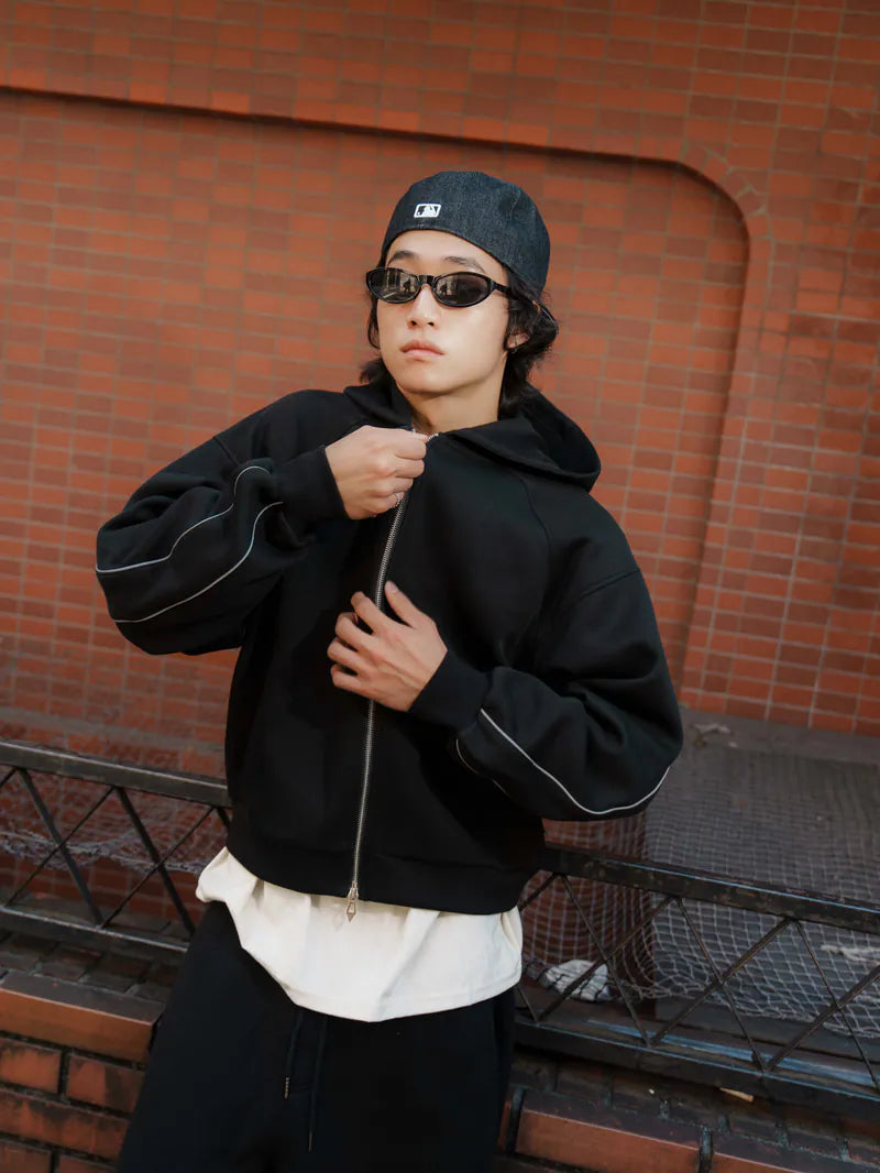 SIMON MADE OW-2505 反光軌跡 果凍棉 BOXY 棉外套