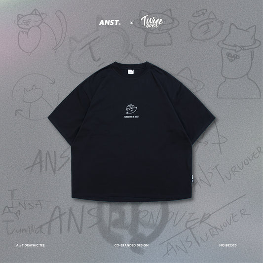 ANST × TURNOVER A x T Graphic Tee/黑色 ATE.02