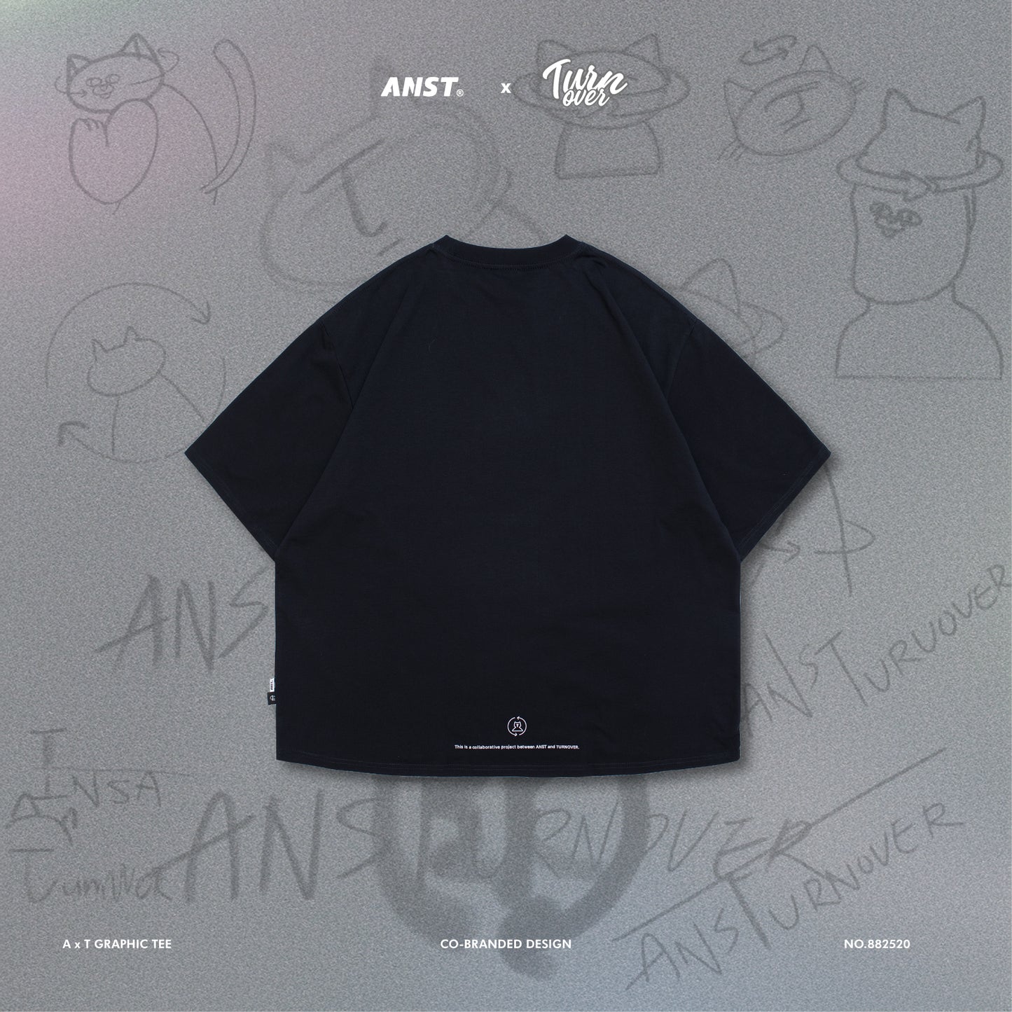ANST × TURNOVER A x T Graphic Tee/黑色 ATE.02