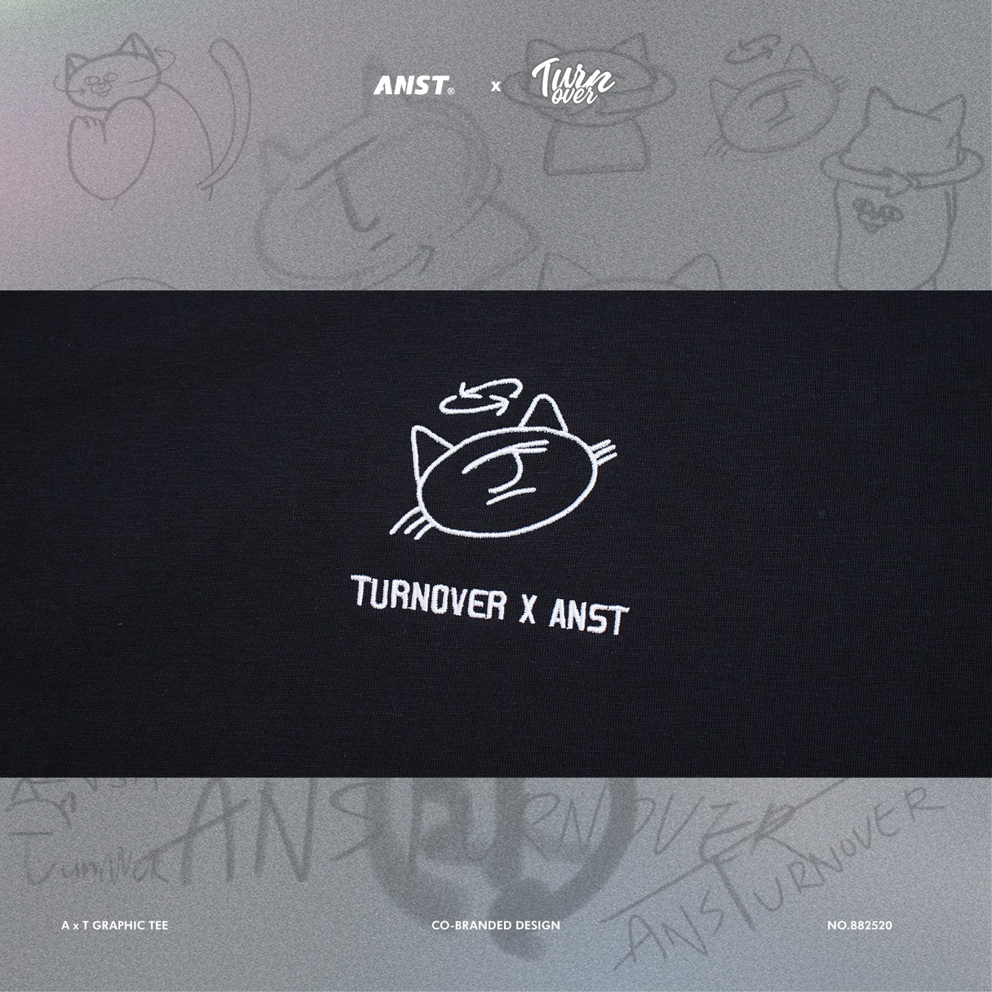 ANST × TURNOVER A x T Graphic Tee/黑色 ATE.02