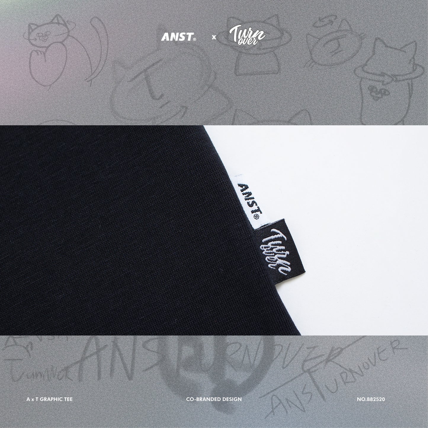 ANST × TURNOVER A x T Graphic Tee/黑色 ATE.02