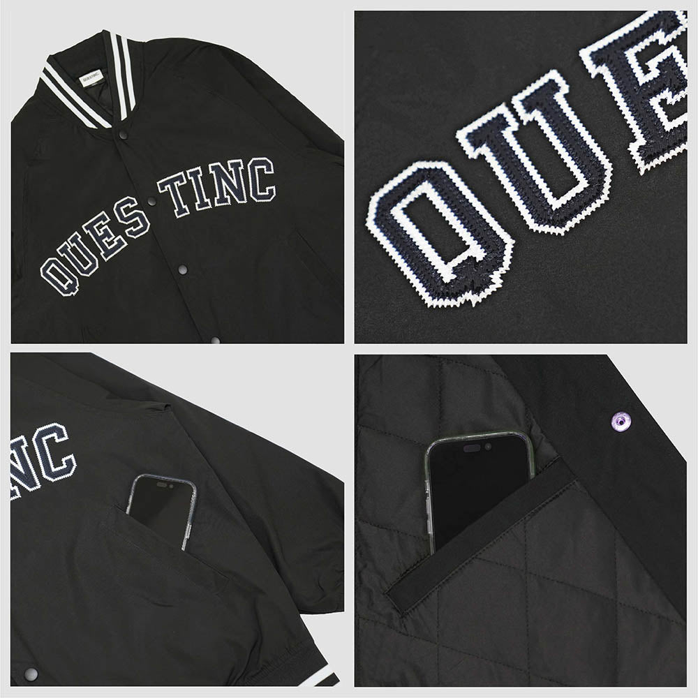 【QUEST】COLLEGE LOGO BASEBALL JACKET - 大學字體棒球外套