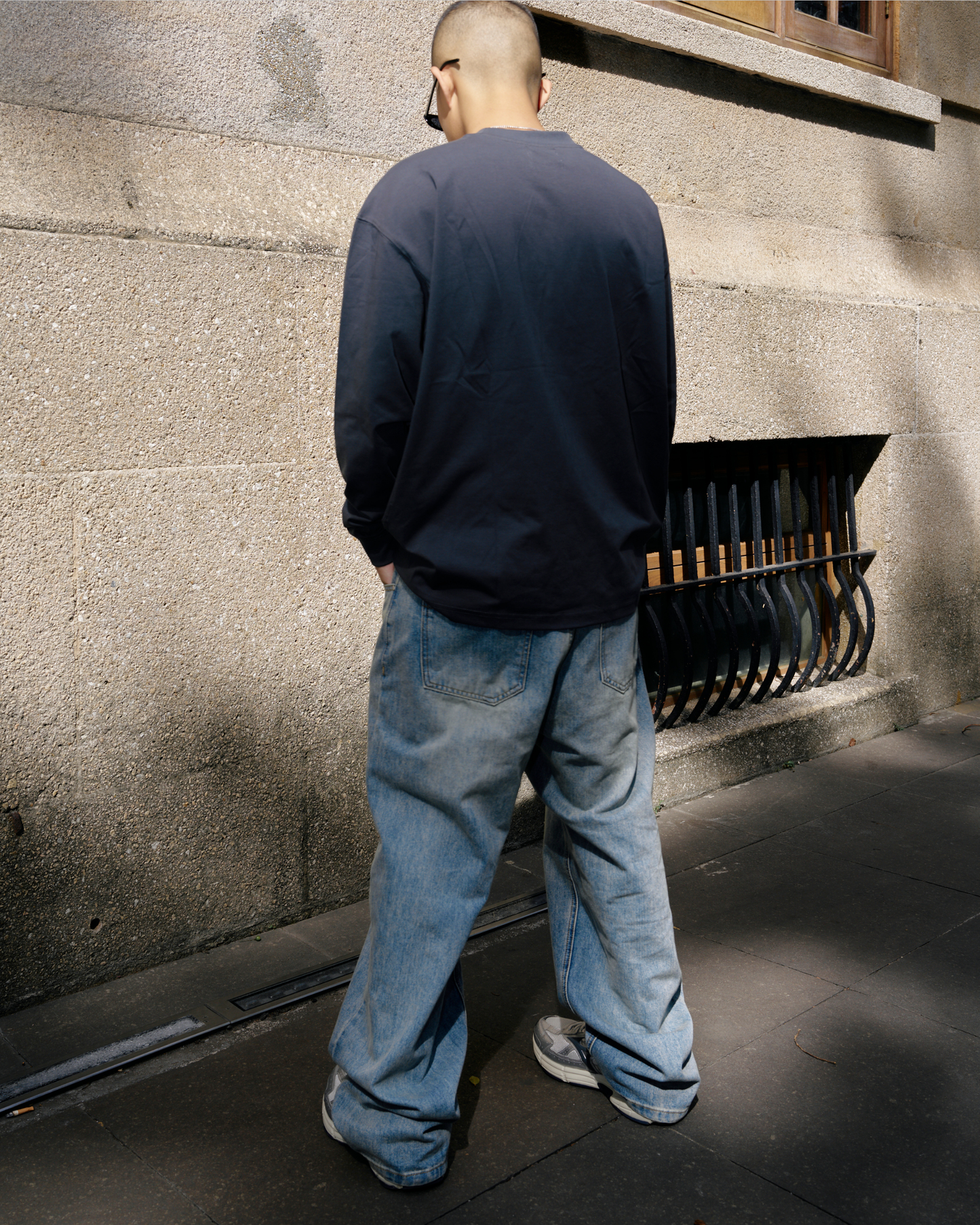 TURNOVER WIDE-LEG JEANS