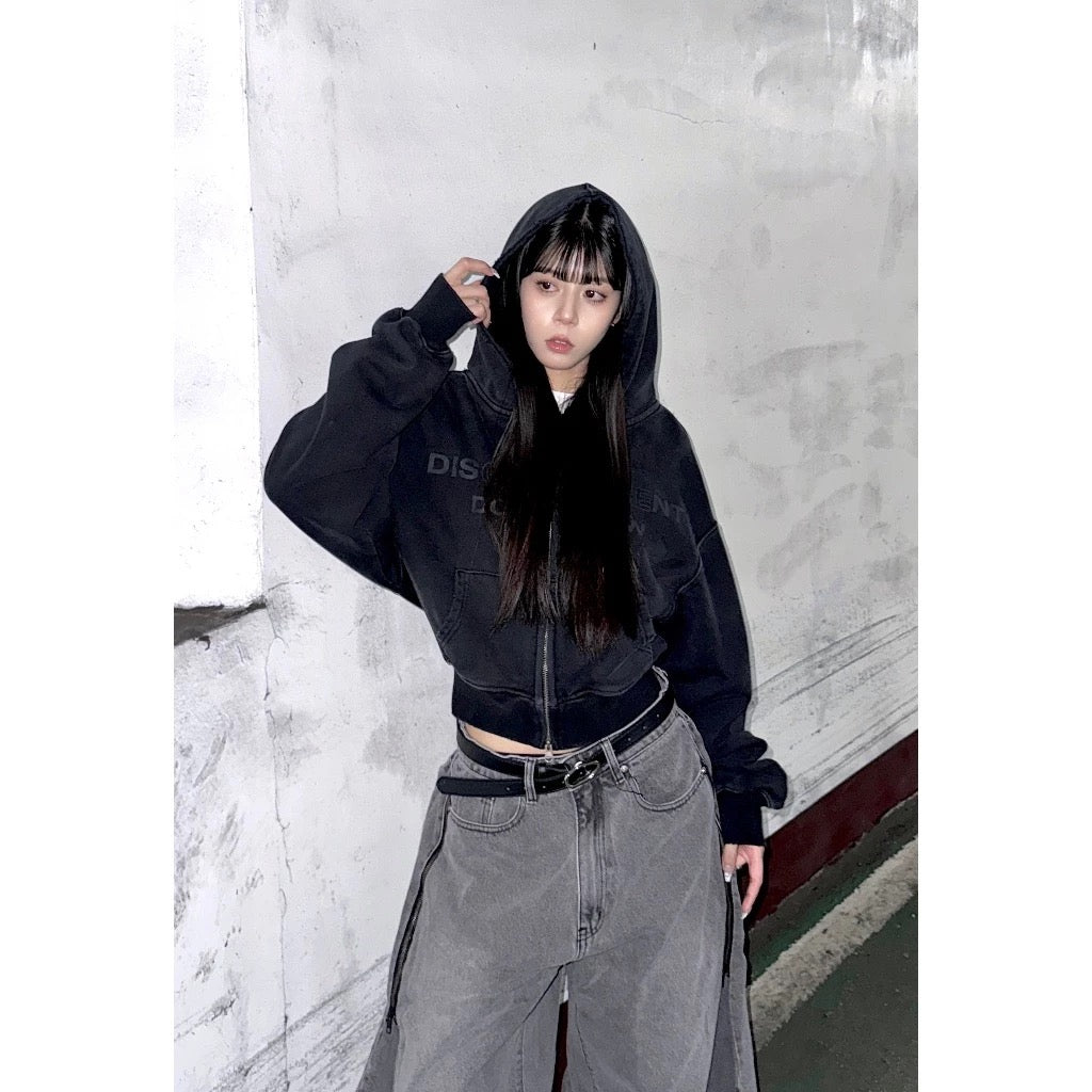 DCM 水洗 刷破 字母 外套 连帽外套 短版 DCM-L25