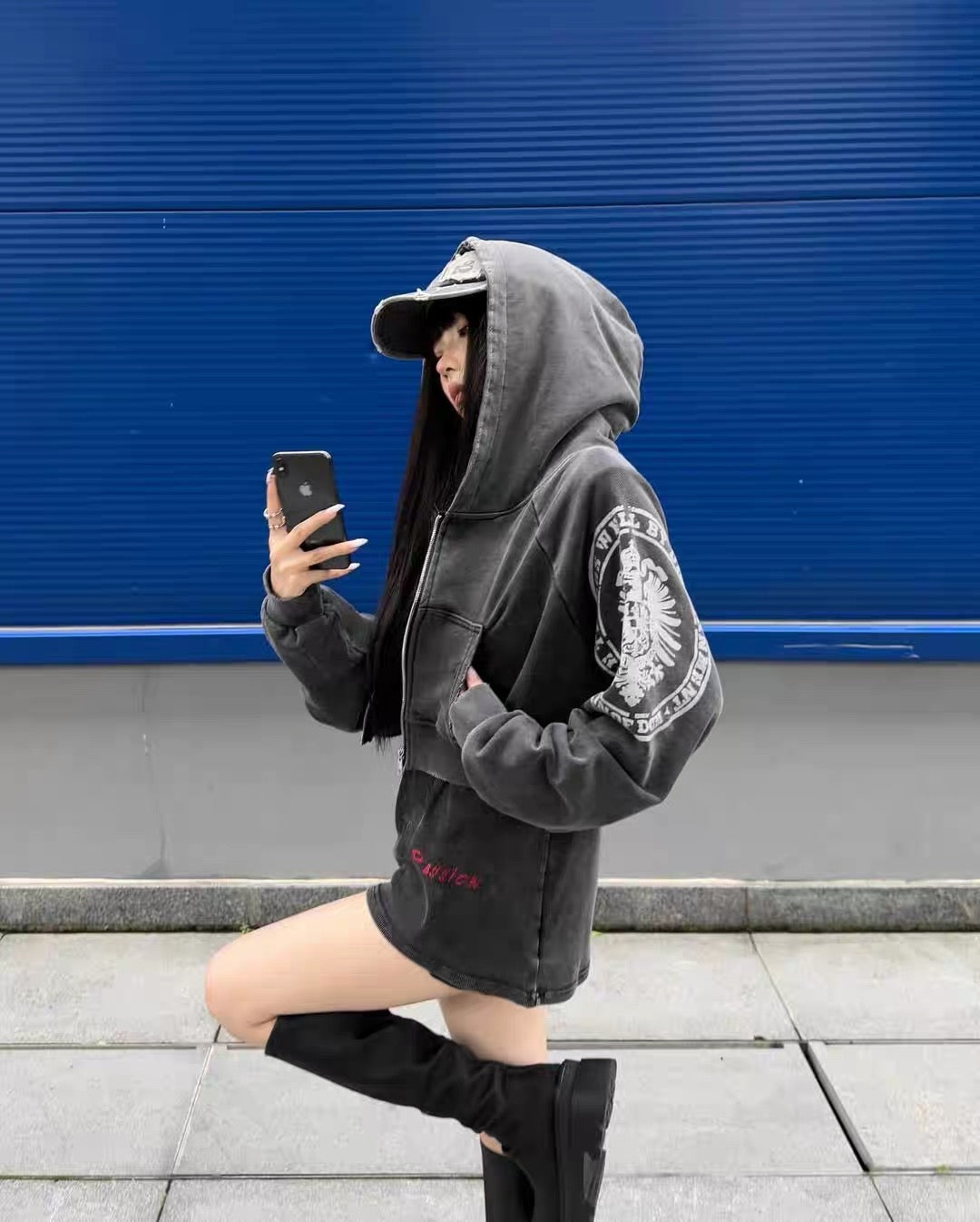 DCM 女款 短版 水洗 仿旧 老鹰 27 复古 外套 DCM-W67