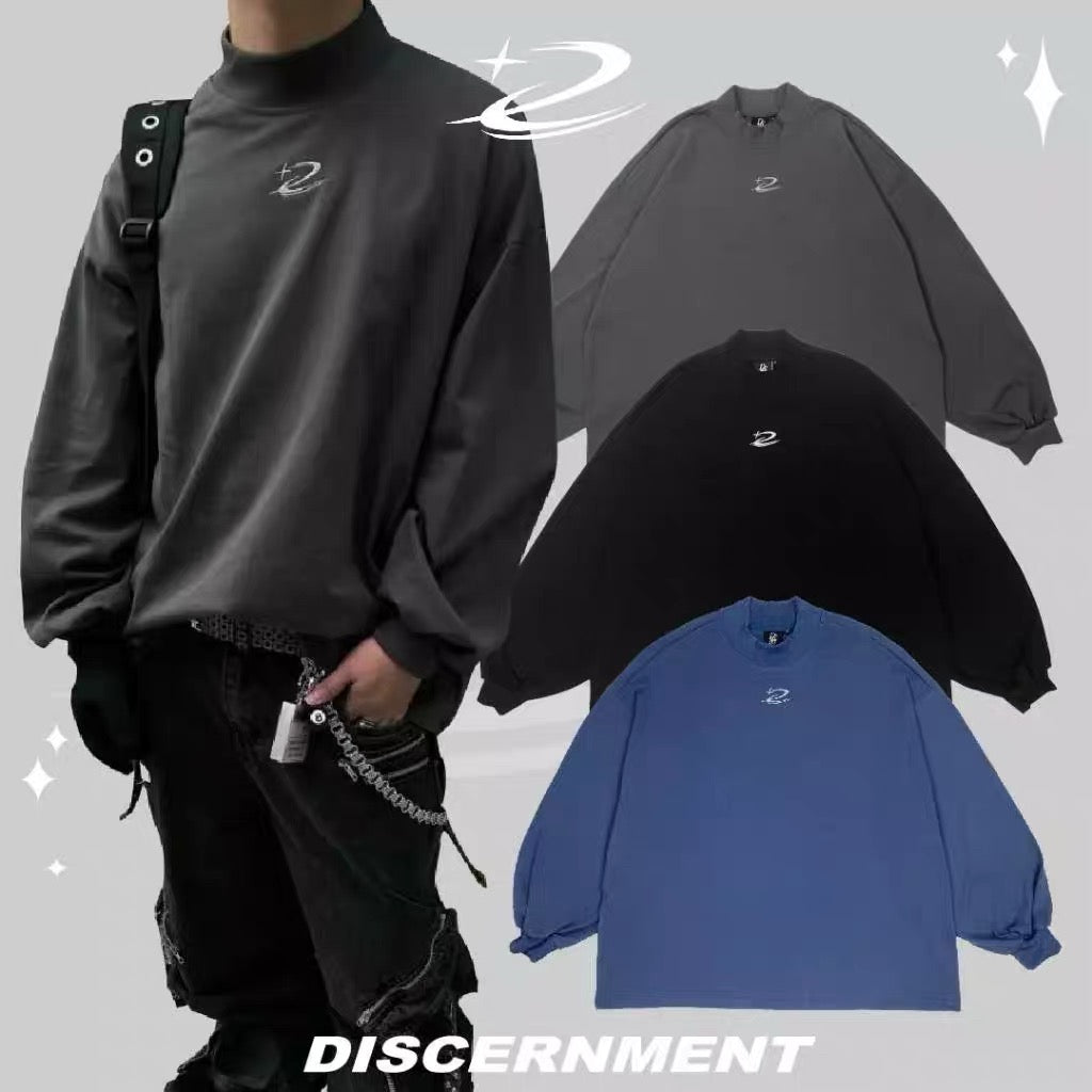 DCM 刺绣 流星 微高领 薄长袖 高领长袖 DCM-M25