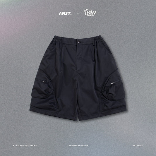 ANST × TURNOVER A x T Flap Pocket Shorts/黑色