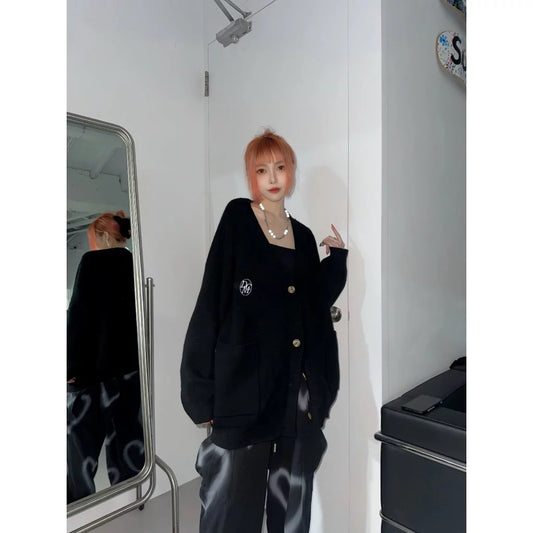 DCM 刺繡 厚磅 針織外套 針織衫 外套 毛衣 DCM-L27