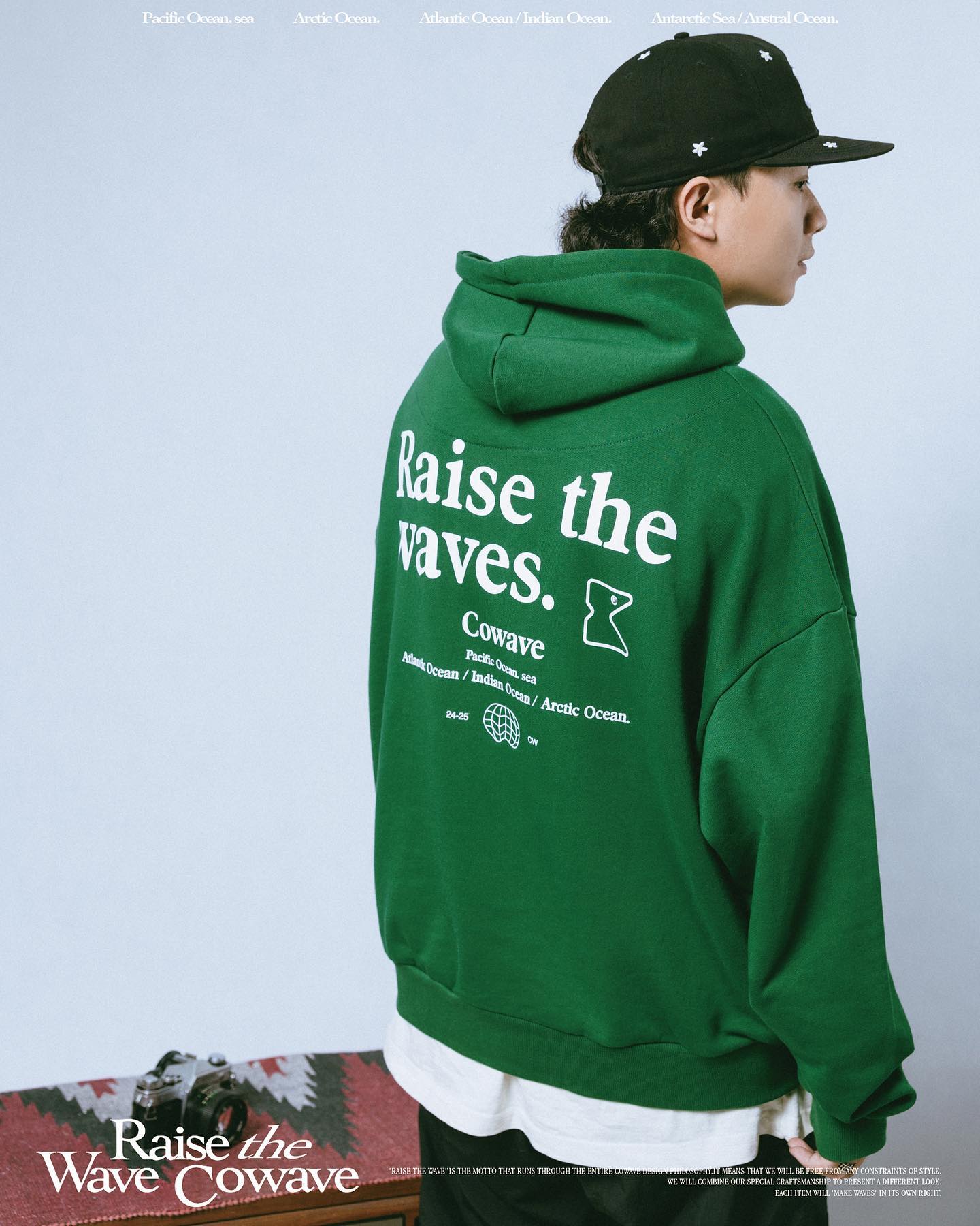 Cowave 2023-24 Fall & Winter Slogan font Hoodie