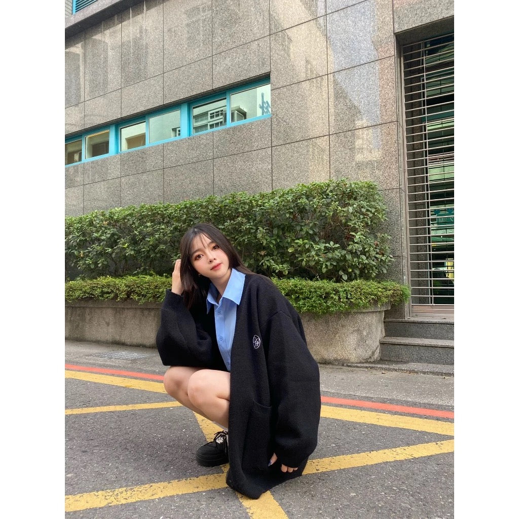 DCM 刺繡 厚磅 針織外套 針織衫 外套 毛衣 DCM-L27