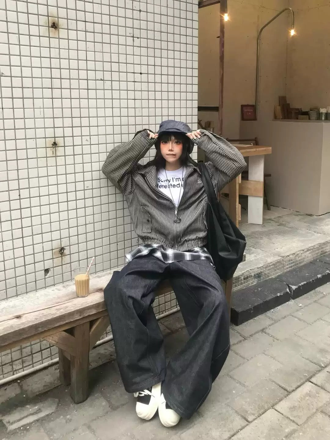 DCM 条纹 老钱风 休闲外套 外套 短版 DCM-L45