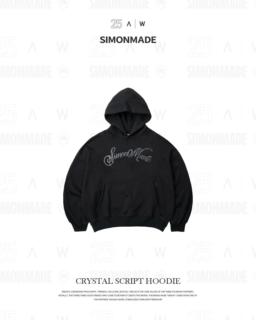 SIMON MADE HL-2503 黑曜星塵 水鑽 BOXY 帽T