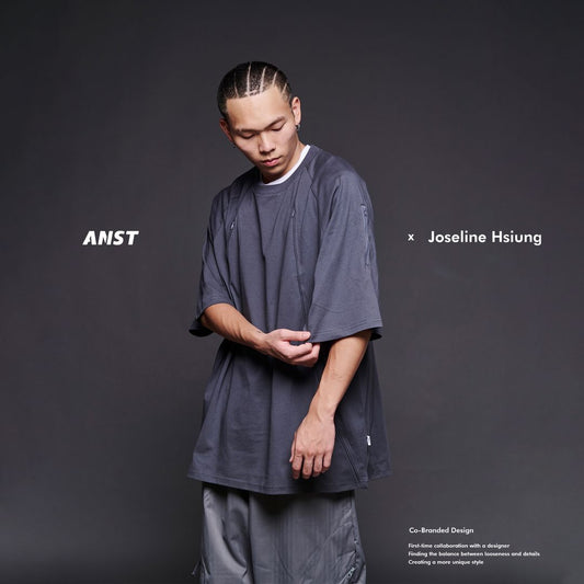 ANST X JOSELINE HSIUNG PIPING TRACK HIDDEN ZIPPER TEE 882408