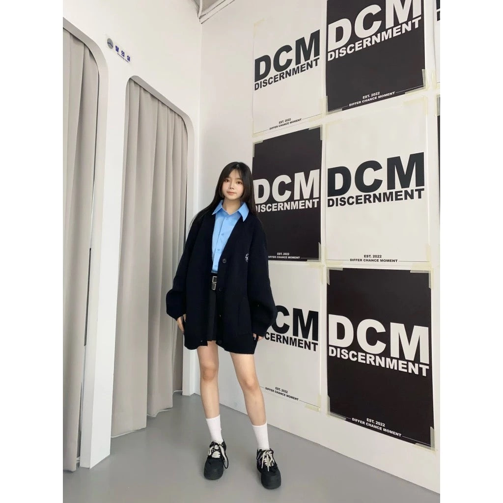 DCM 刺繡 厚磅 針織外套 針織衫 外套 毛衣 DCM-L27