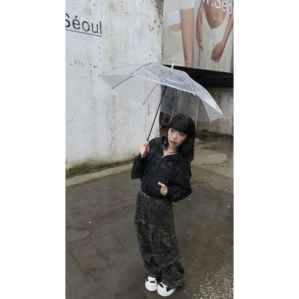 DCM 水洗 刷破 字母 外套 连帽外套 短版 DCM-L25