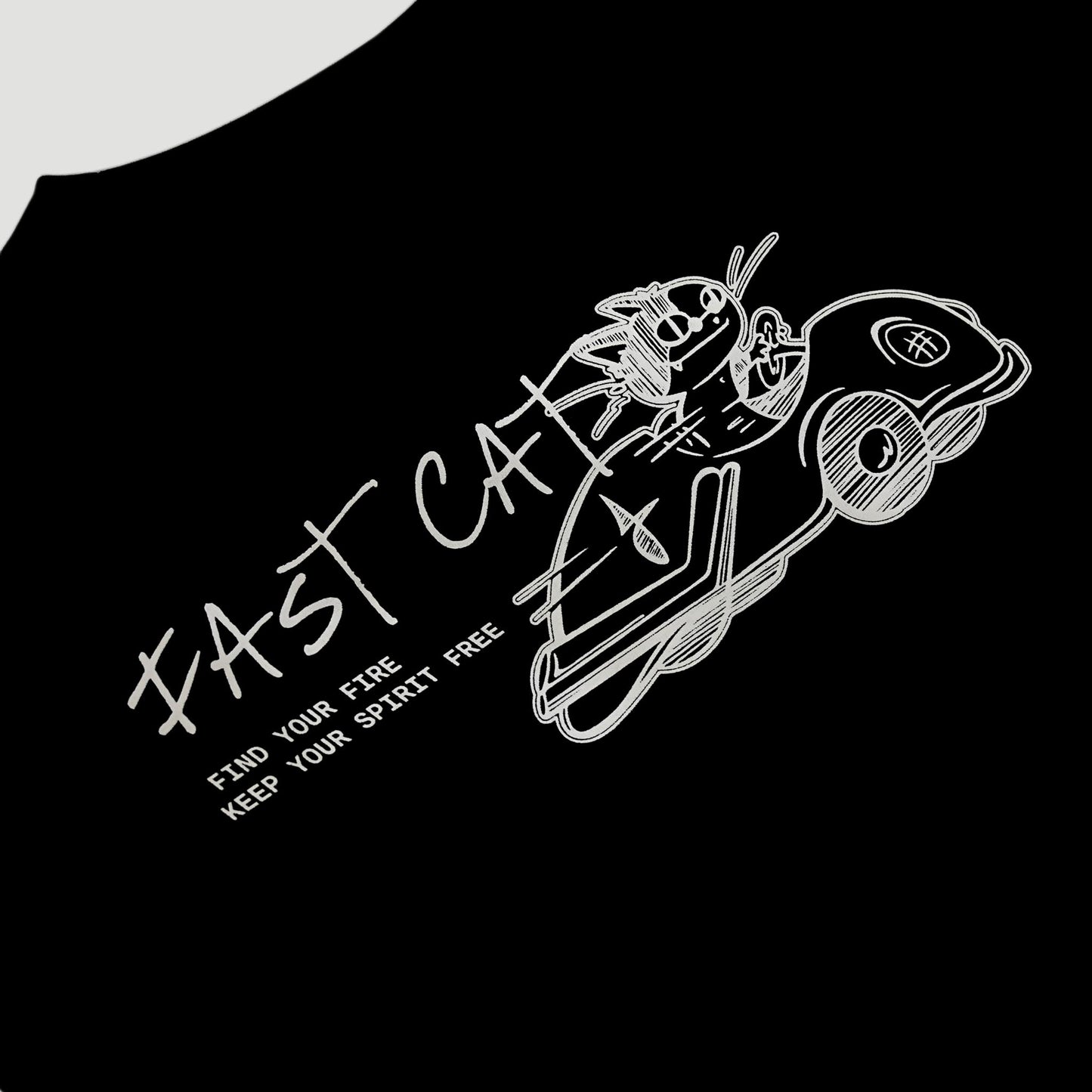 QUEST Driving Cat TEE 賽車貓咪TEE