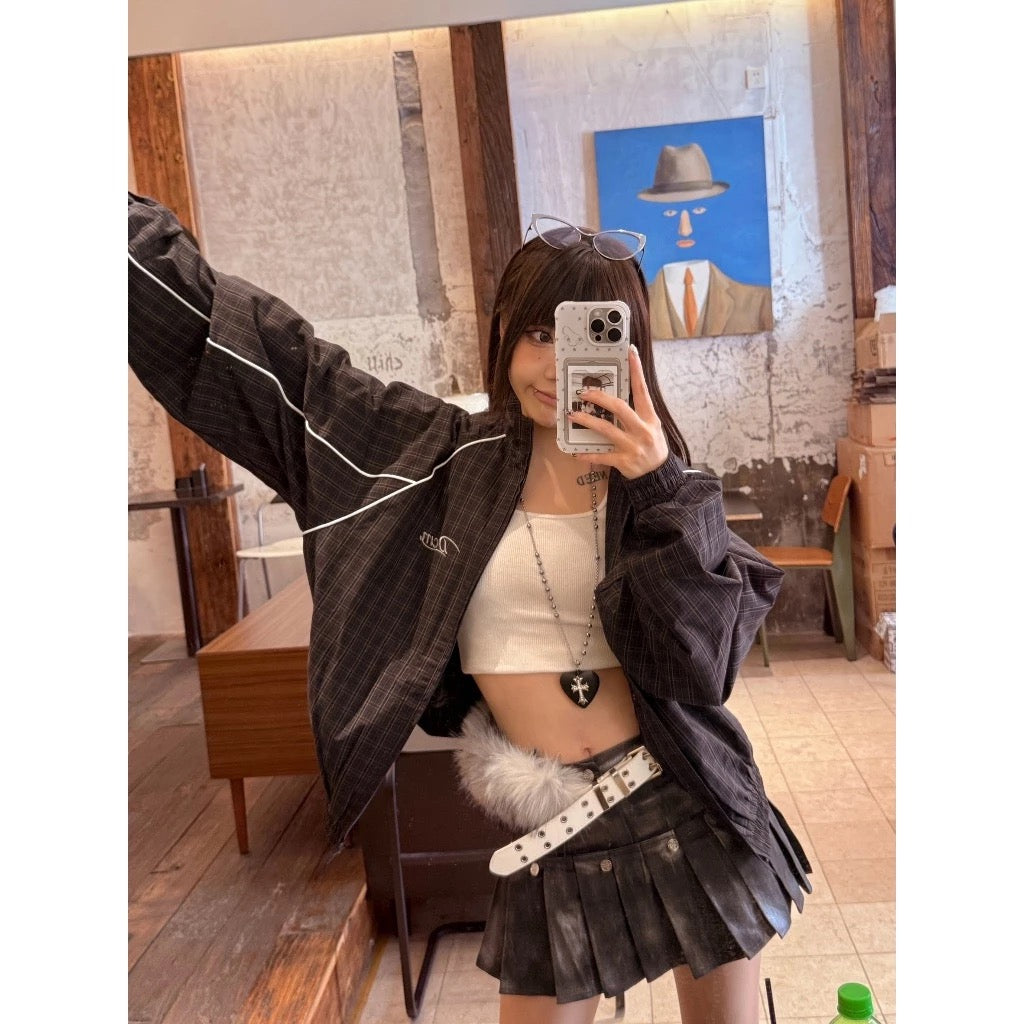 DCM 格紋 出芽 風衣外套 防風外套 短版 DCM-L44