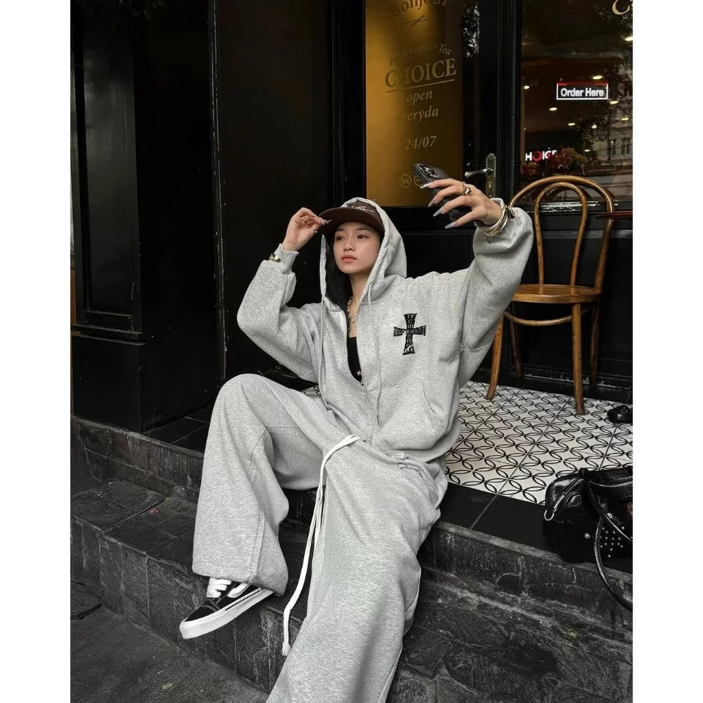 DCM 連帽外套 棉質 天使 短版 翅膀 亞文化 十字 DCM-W73