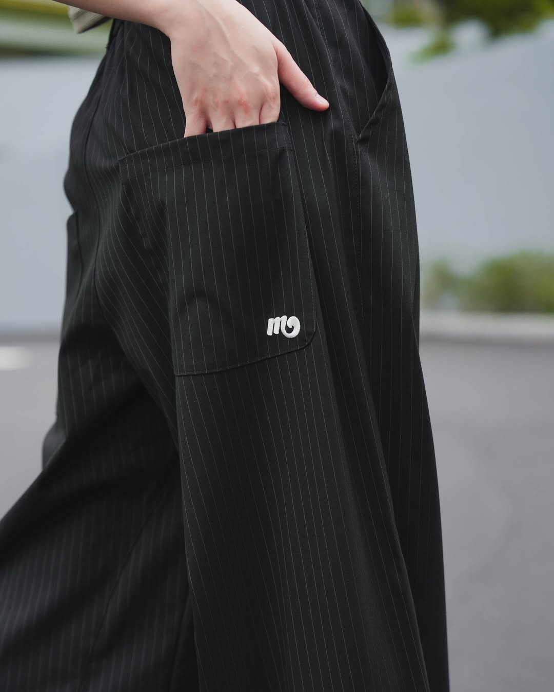 MUILLY 條紋西裝打摺褲