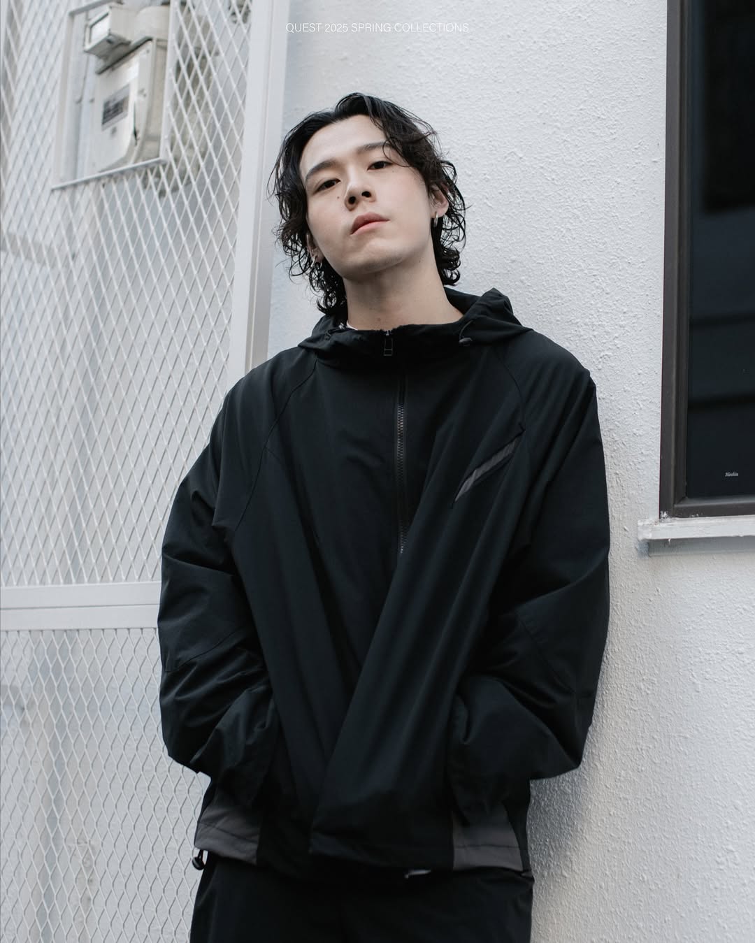 QUEST PIPING TRACK JKT 拼接抽繩機能外套