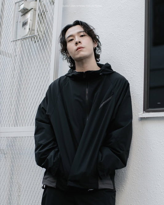 QUEST PIPING TRACK JKT 拼接抽繩機能外套