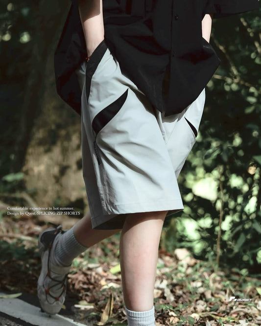 QUEST SPLICING ZIP SHORTS 拉鍊短褲