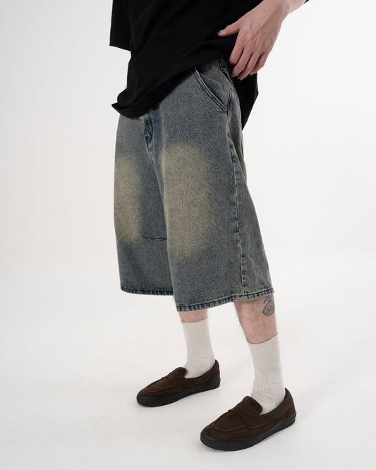 台灣品牌QUEST Vintage Wash Jorts 復古水洗 七分牛仔褲