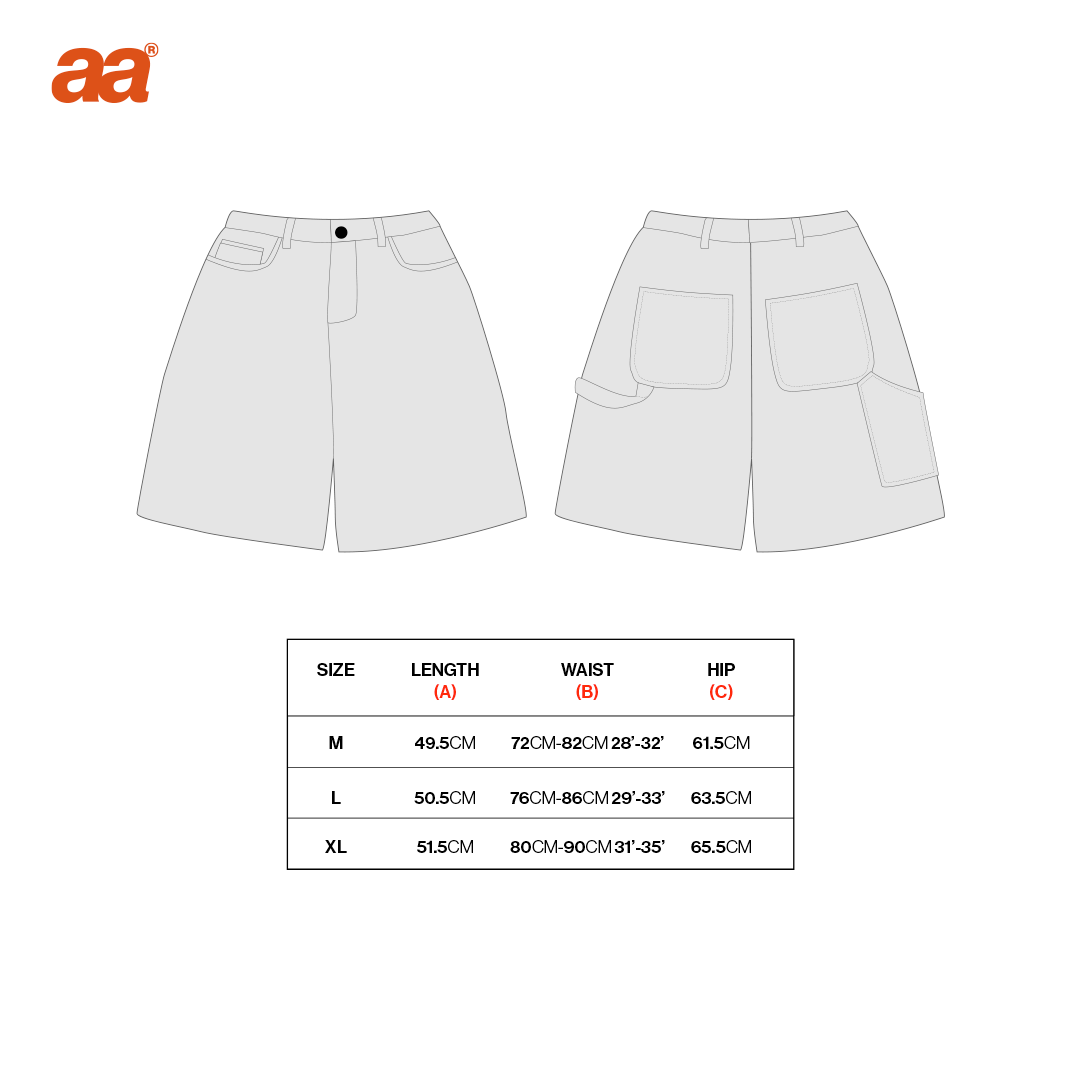 A.A Stone Washed Shorts Carpenter