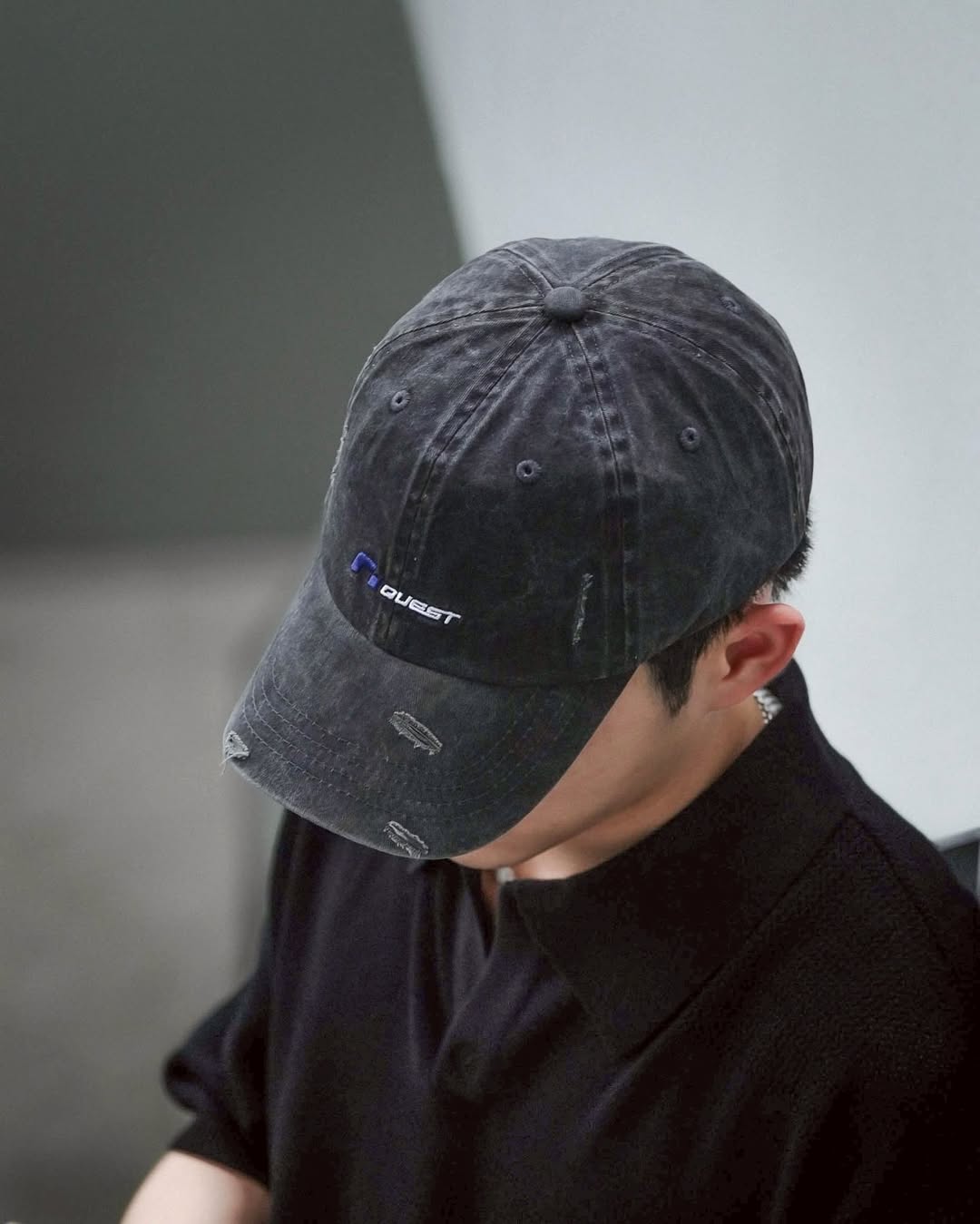 QUEST WASH LOGO DESTROYED CAP 水洗破壞老帽