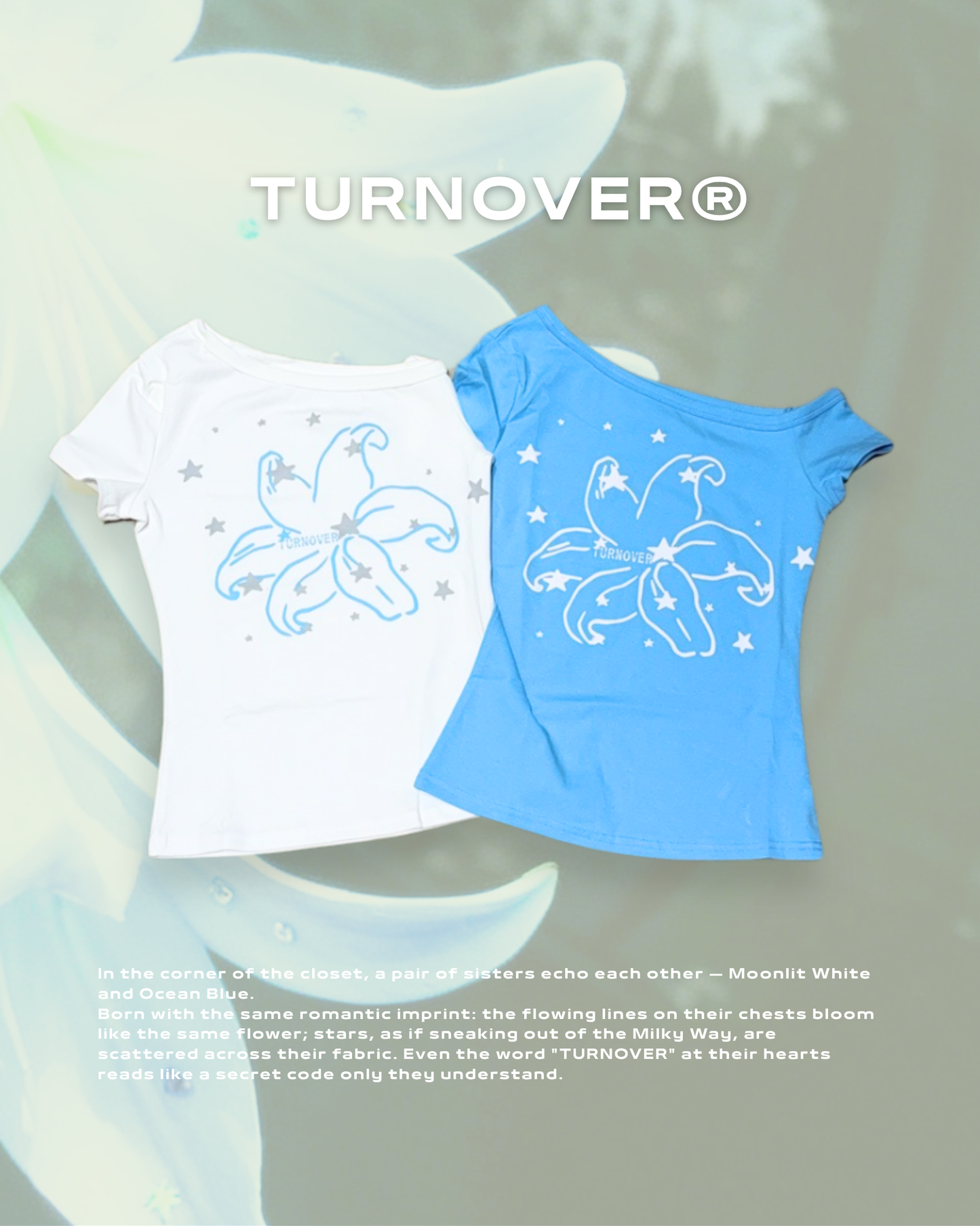 "藍白小花" 女裝 TURNOVER - W2609