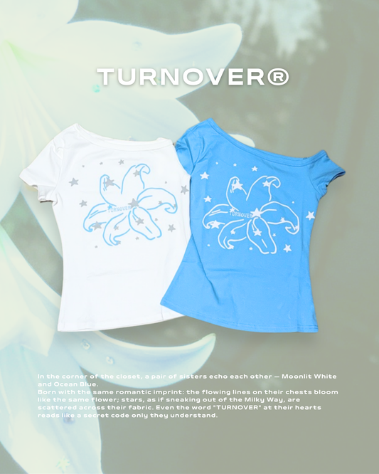 "藍白小花" 女裝 TURNOVER - W2609